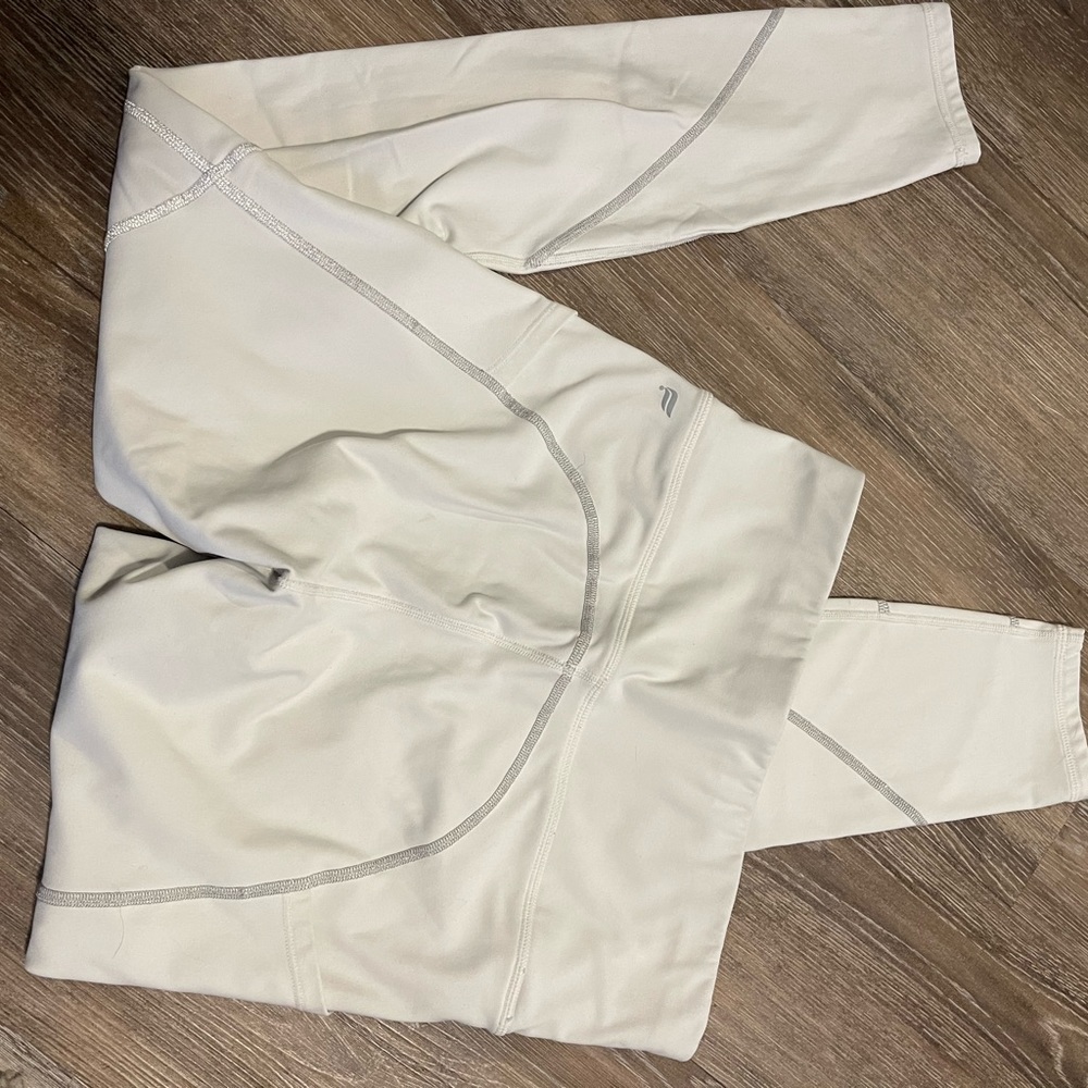 White Fabletics leggings